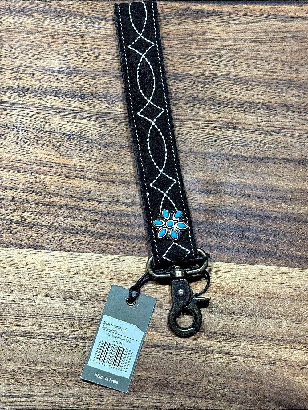 Myra Bag Key Strap Black & Blue